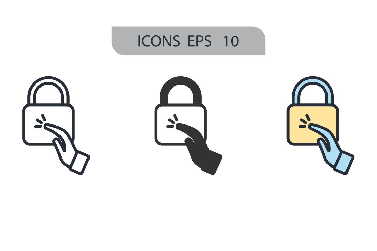 Access icons  symbol vector elements for infographic web