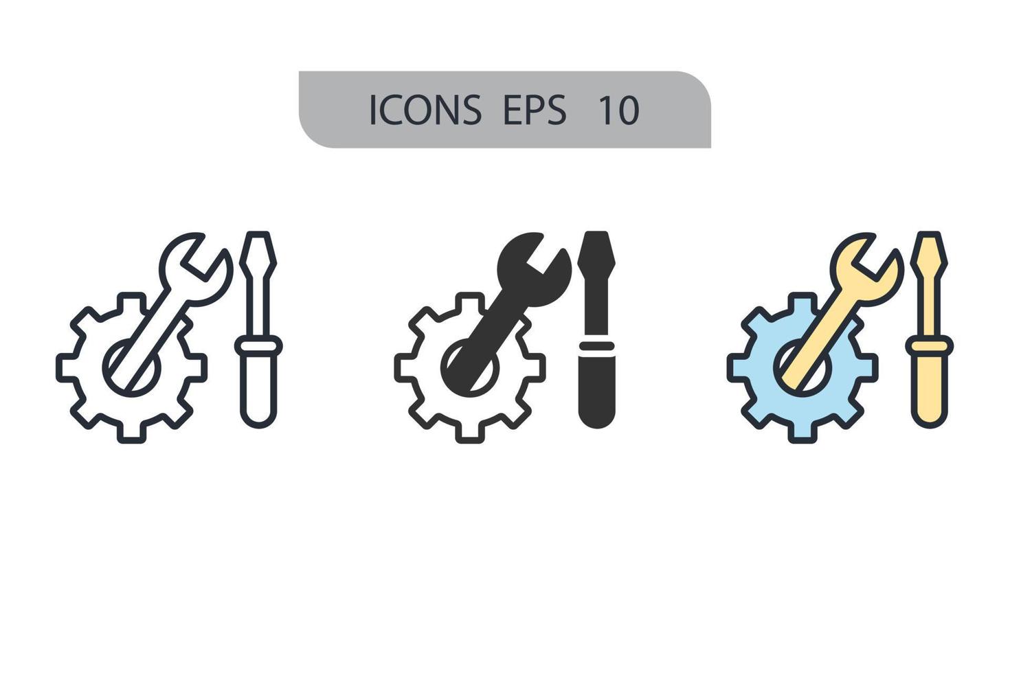 reparar iconos símbolo elementos vectoriales para infografía web vector