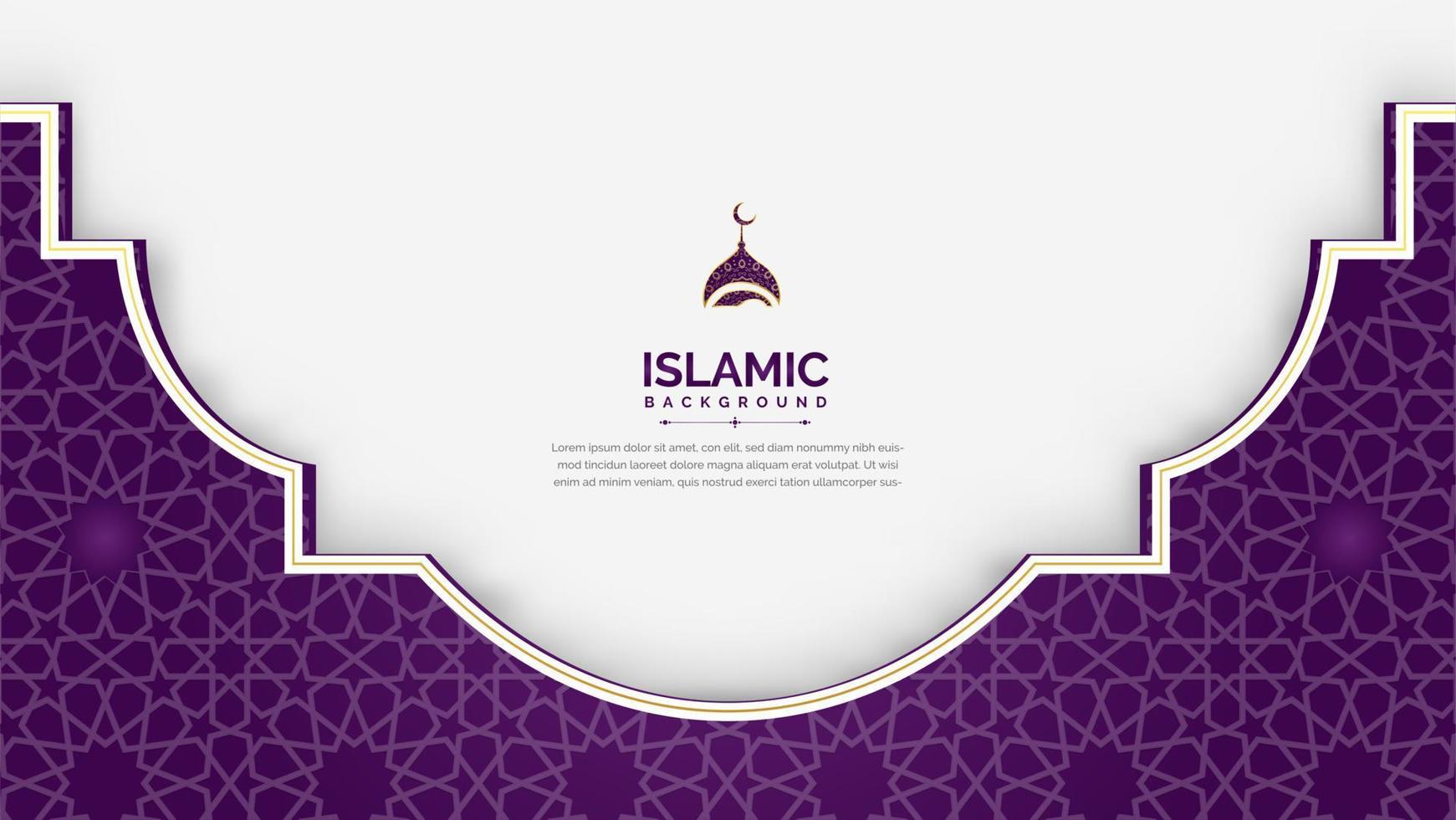 islamic banner with background and islamic pattern decoration vector