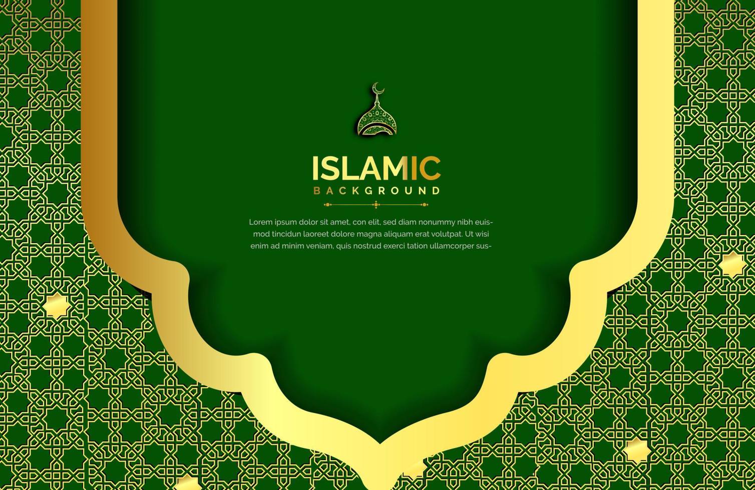 Arabic background in luxury style Vector illustration of dark green islamic design