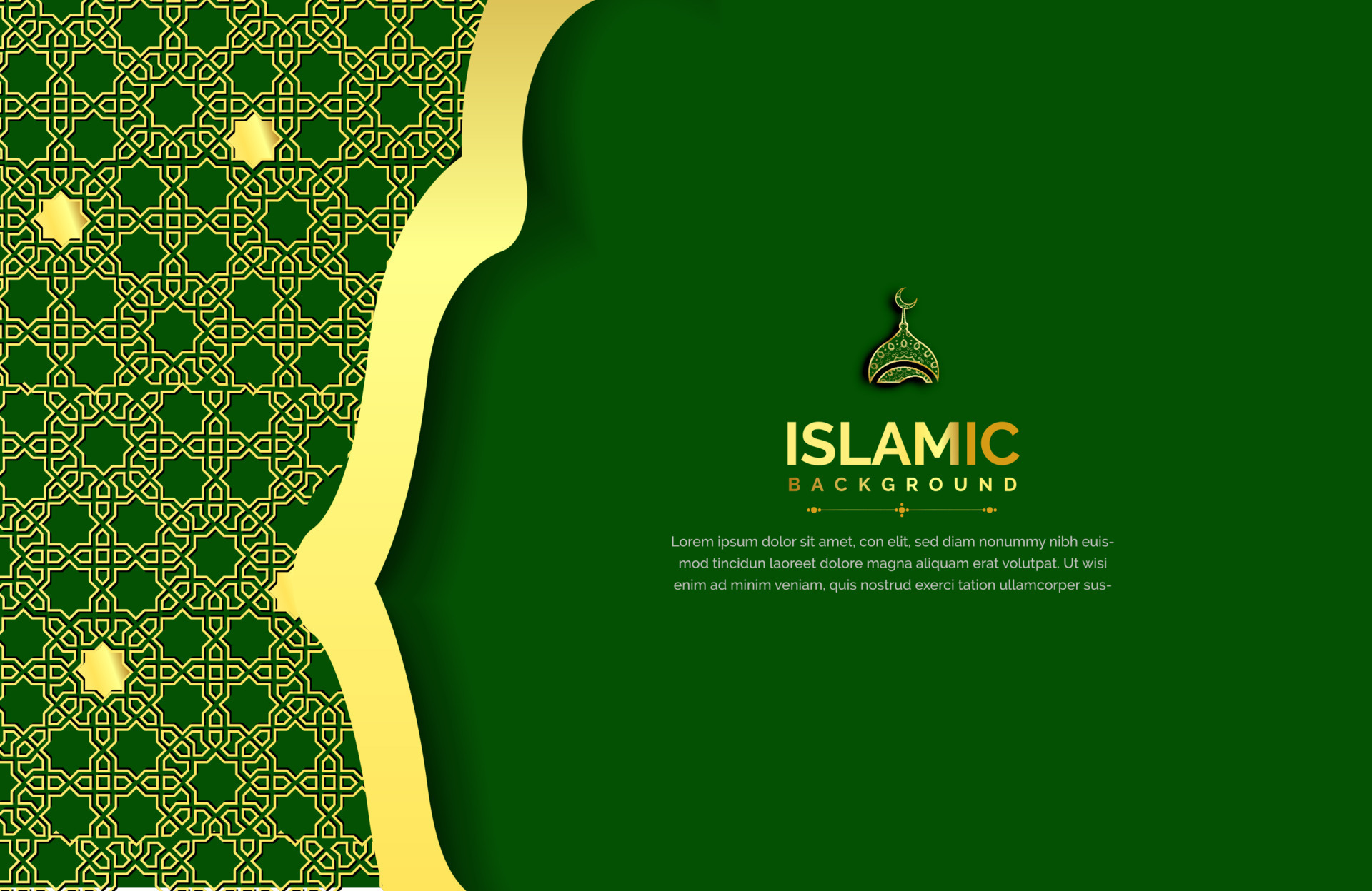 Arabic background in luxury style Vector illustration of dark green