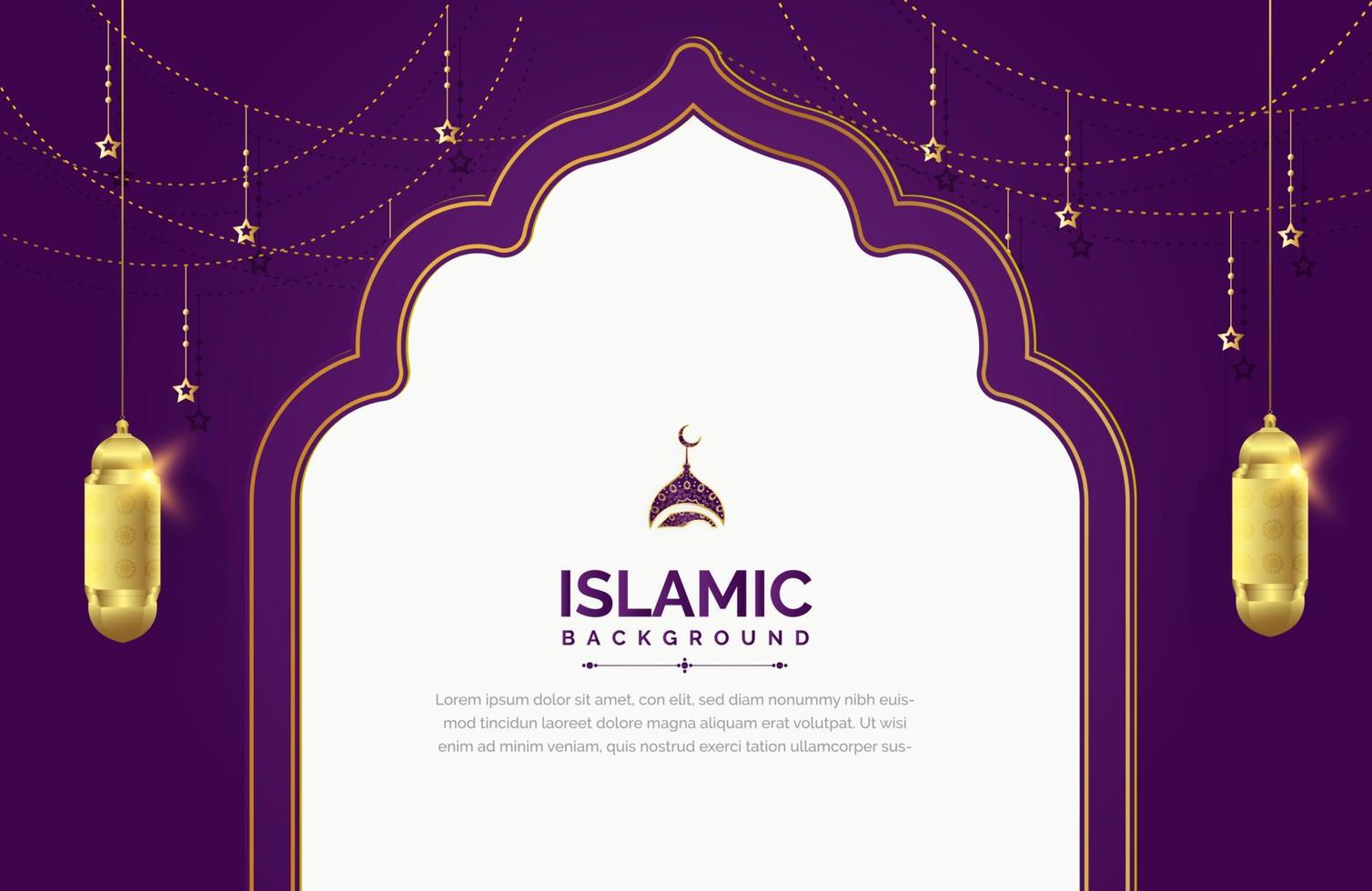 fondo islámico en la ilustración de vector de estilo de lujo