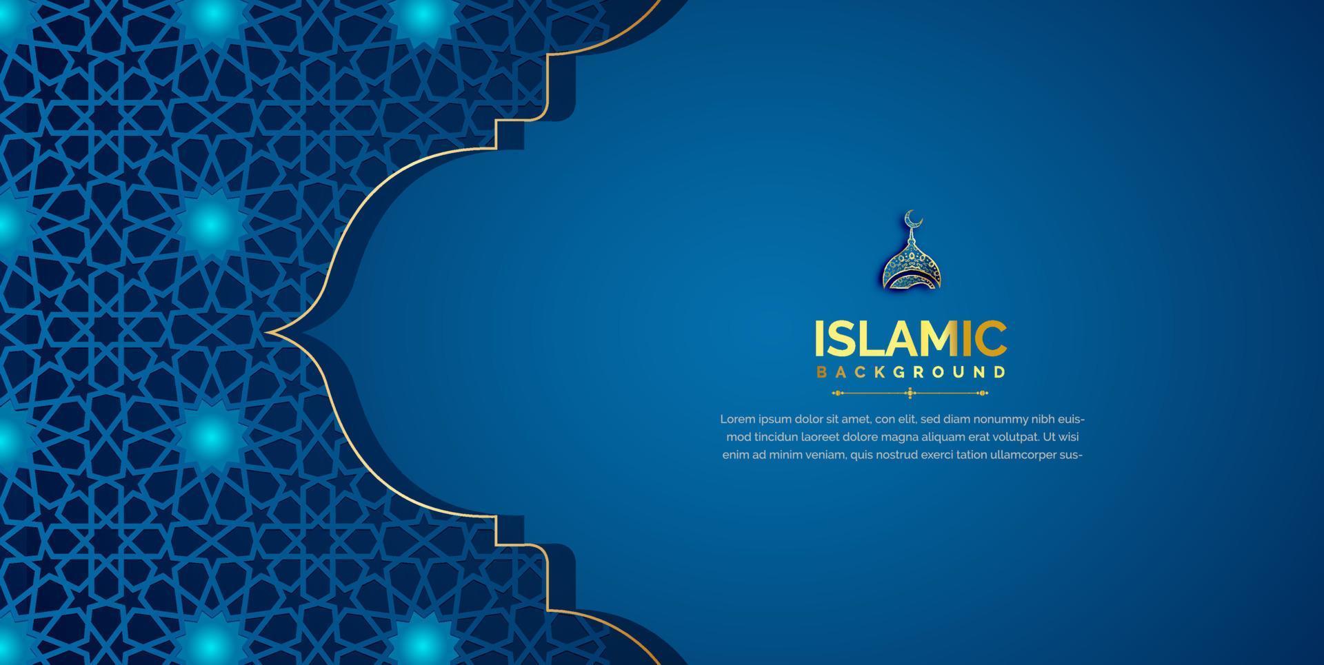 Arabic background with blue color vector