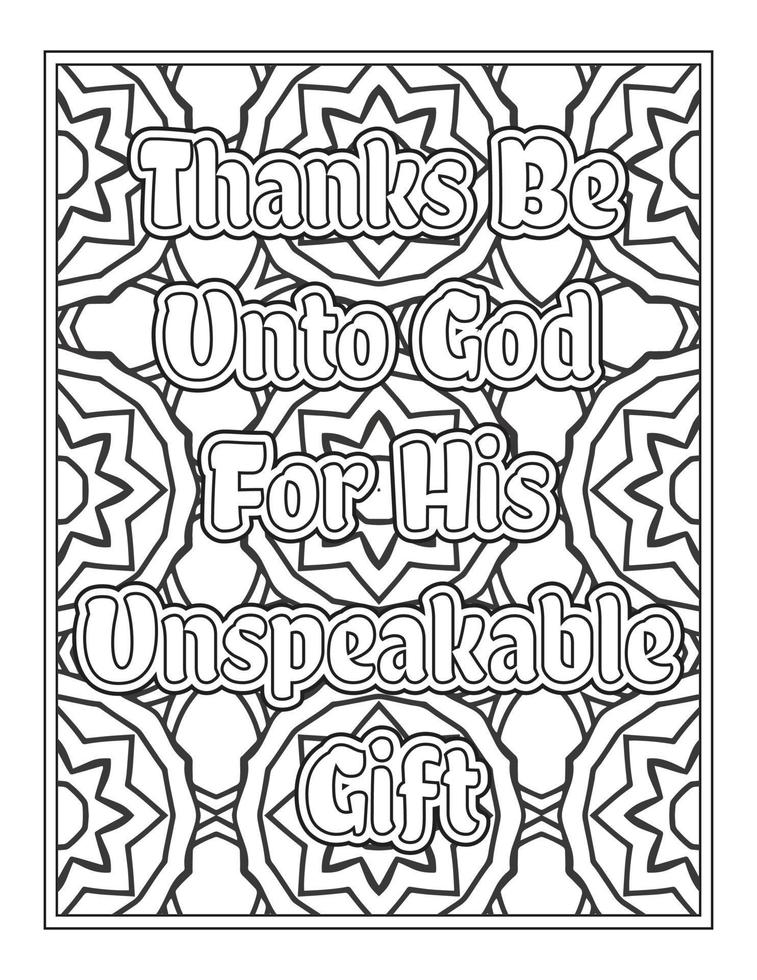 Christmas Quotes Coloring Book Page, inspirational words coloring book pages design. Positive Quotes design vector