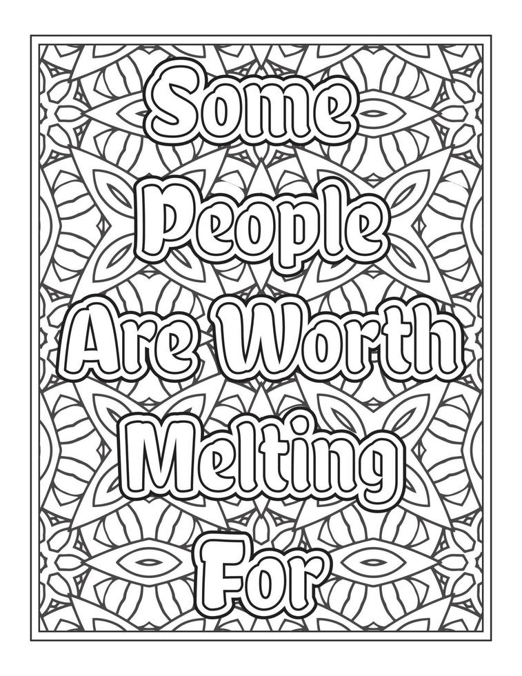 Christmas Quotes Coloring Book Page, inspirational words coloring book pages design. Positive Quotes design vector