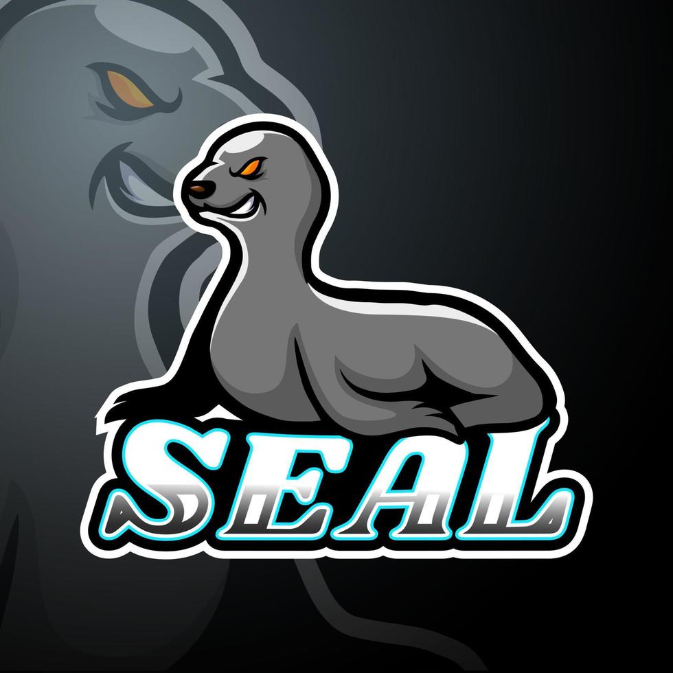 diseño de la mascota del logotipo del esport de foca vector