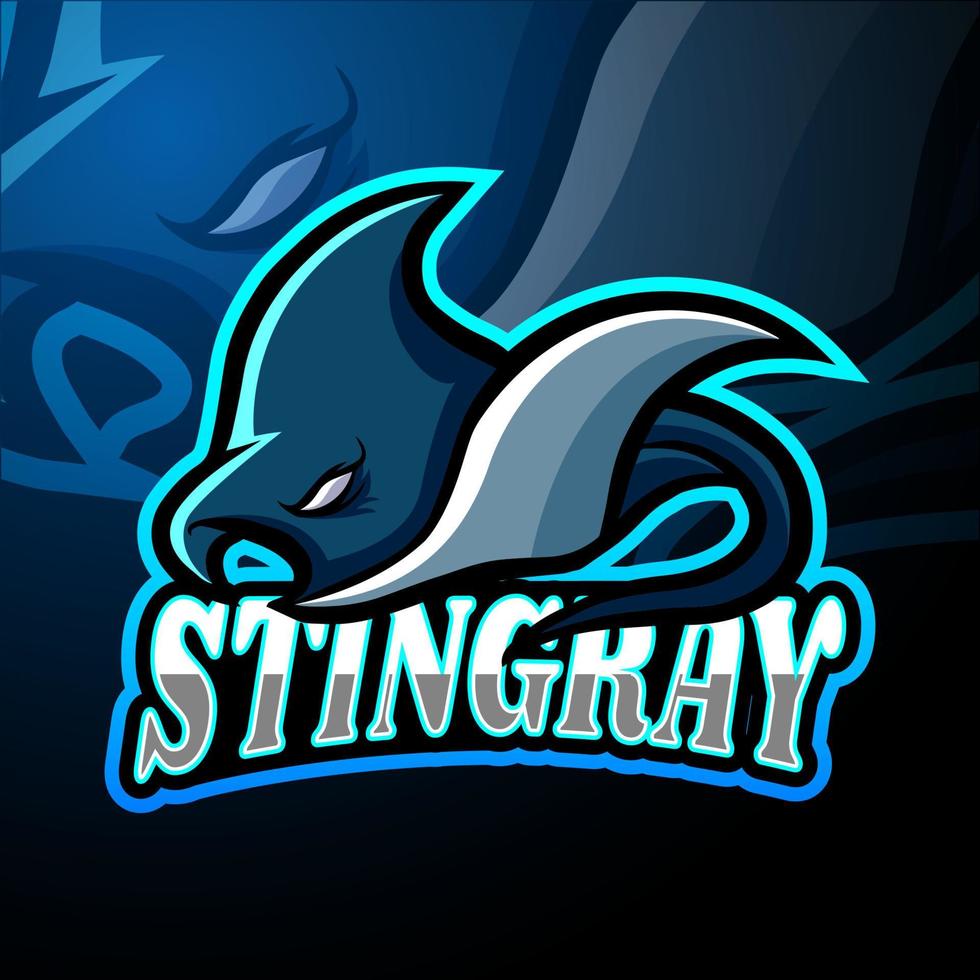 diseño de la mascota del logotipo de stingray esport vector