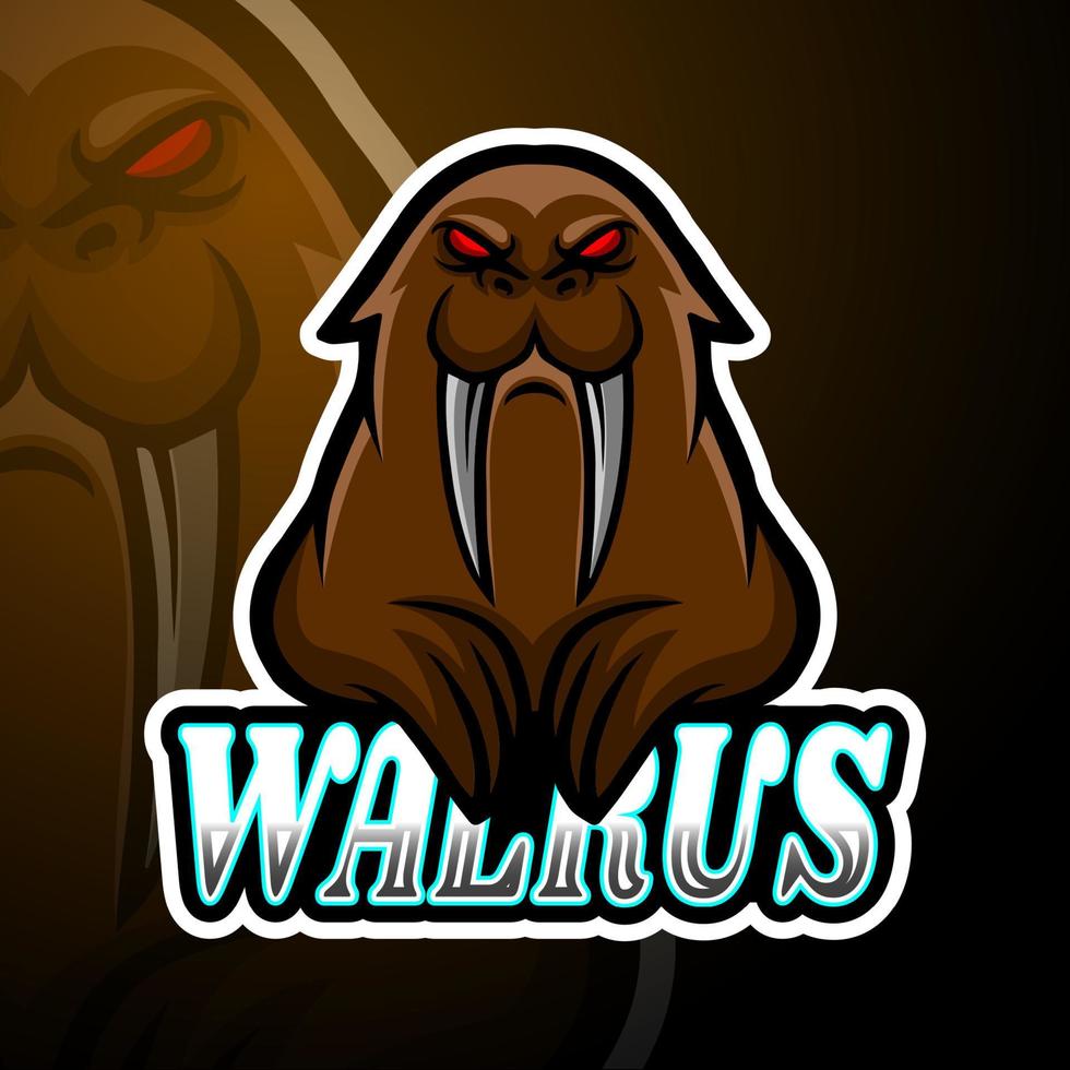 Walrus esport logo mascot design vector