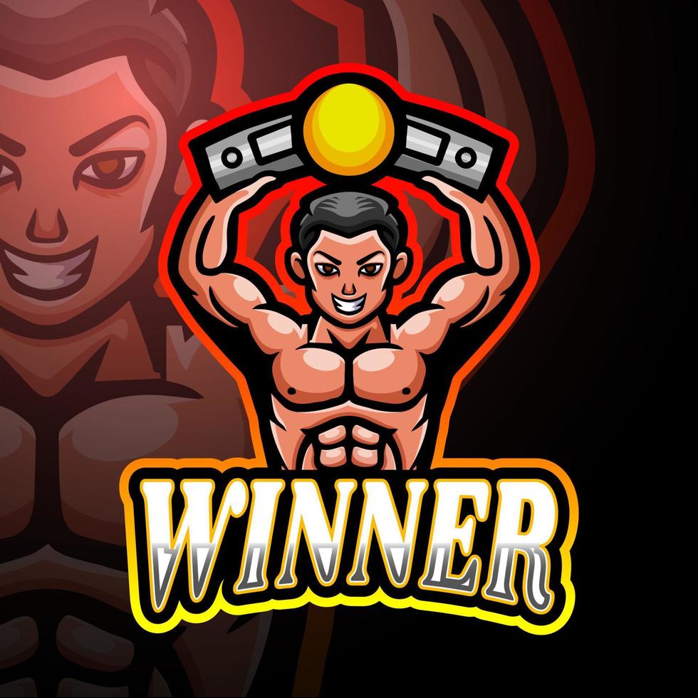 Winner esport logo mascot design vector