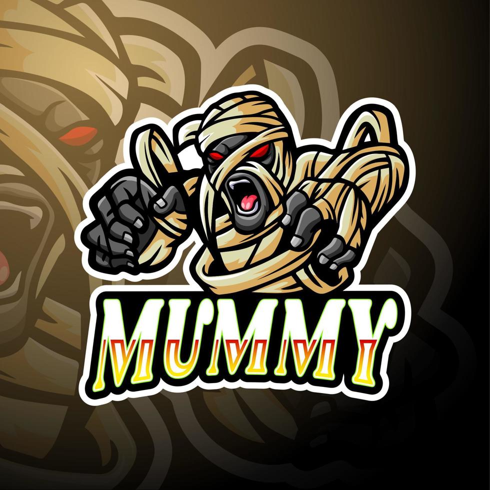 Mummy esport logo mascot design vector