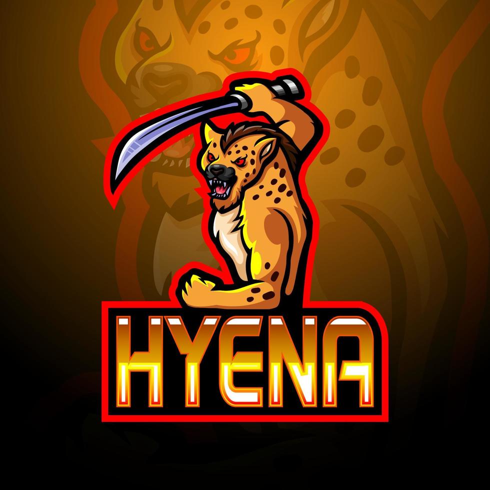 Hyena esport logo mascot design vector