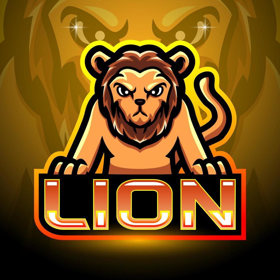 Lion esport logo mascot design vector