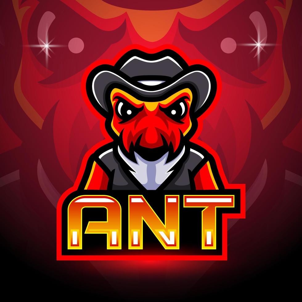 Ants mascot esport logo design vector