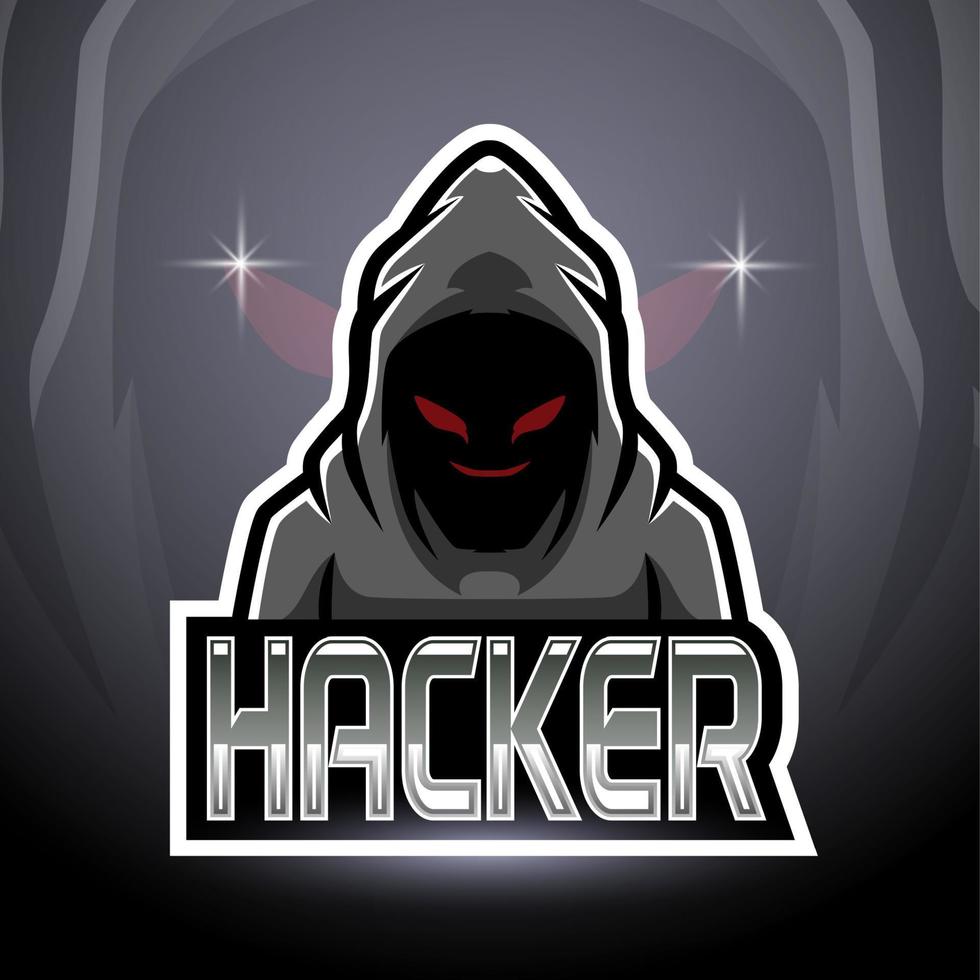 diseño de mascota de logotipo hacker esport vector