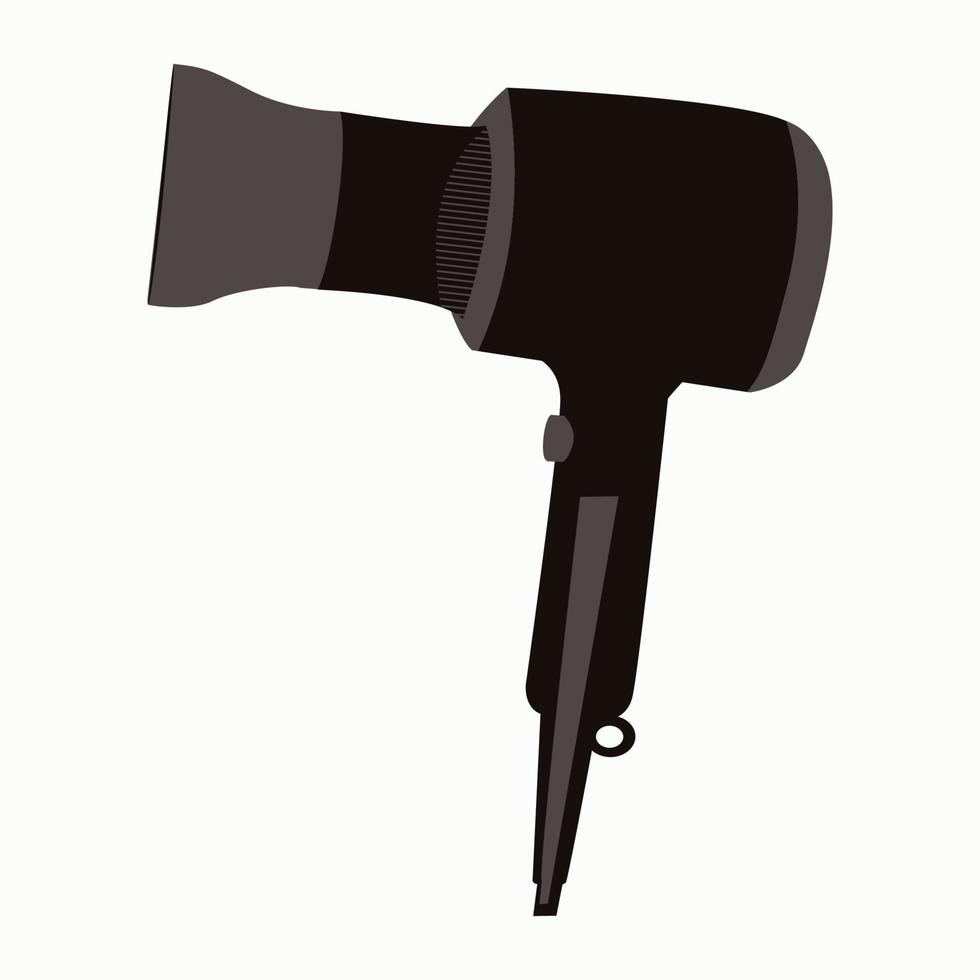 Hair dryer. Black hair dryer icon highlighted on a white background. The sign of the hair dryer. Hair drying vector