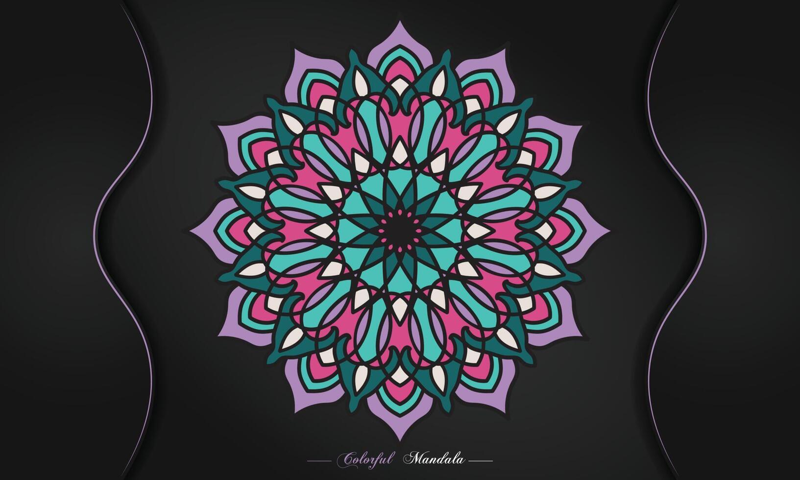 Colourful mandala design background, geometric and decorative mandala for print, poster, book cover, brochure, flyer, banner vector