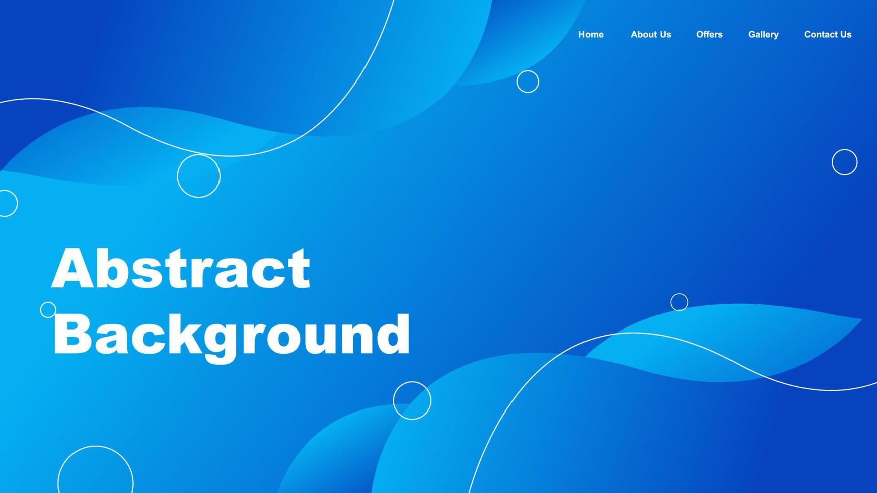 Abstract background website landing page with beautiful gradient blue vector