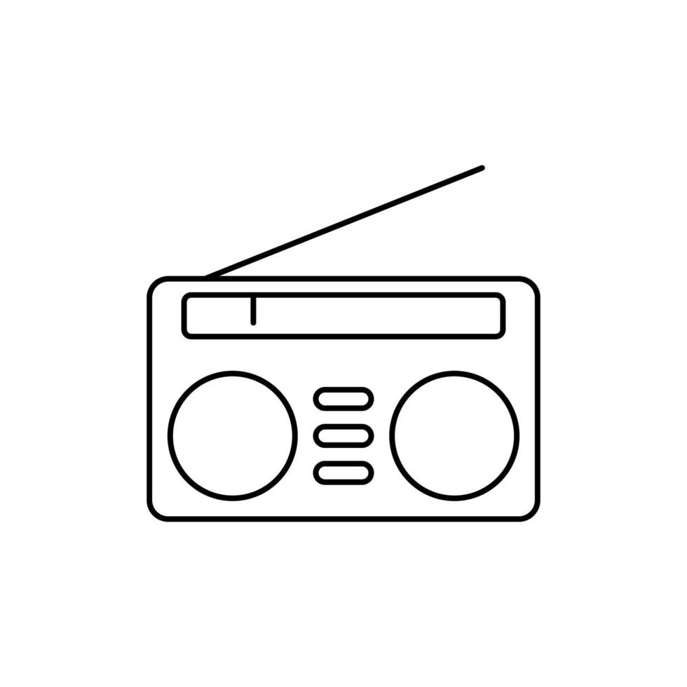 esquema de icono de radio de tecnología vector