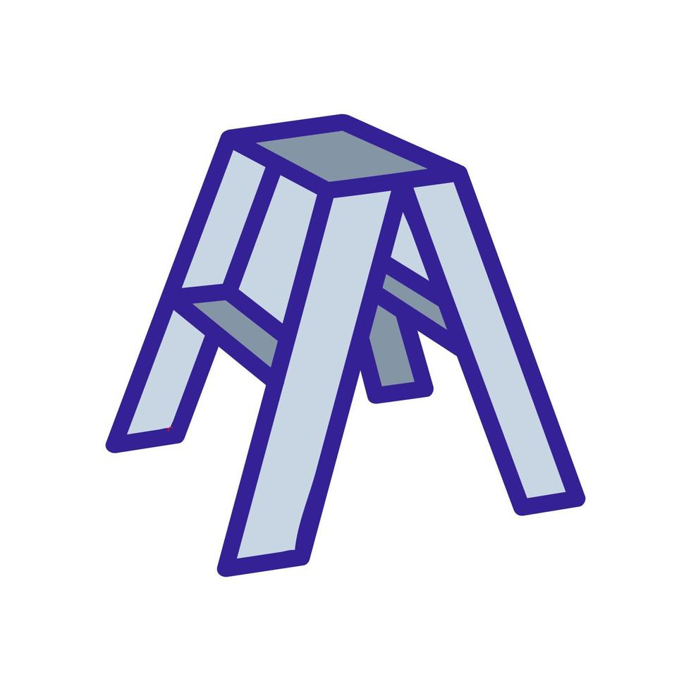 high chair with steps and platform for repair icon vector outline illustration