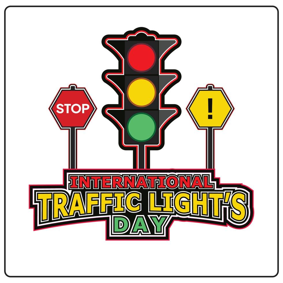 International Traffic Light Day. August 5th. Templates for background, banner, card, poster with text inscription. vector