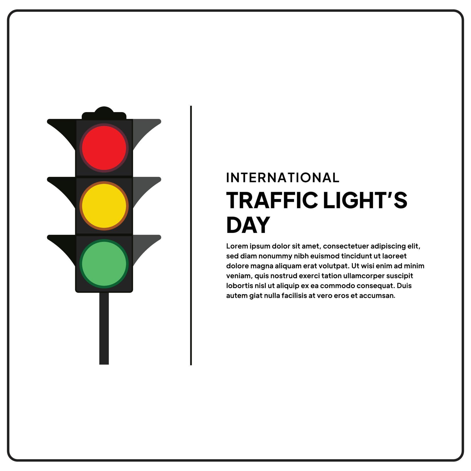 International Traffic Light Day. August 5th. Templates for background