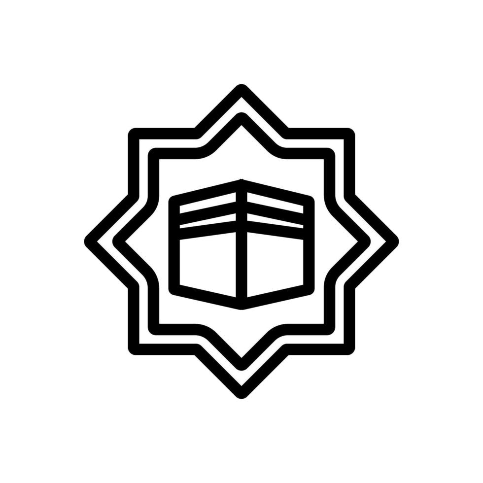 ascension of holy kaaba icon vector outline illustration