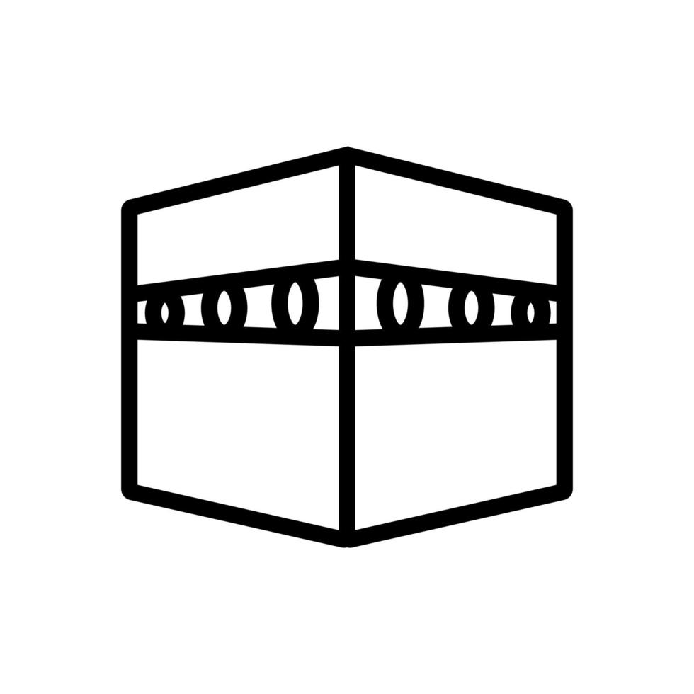 holy kaaba icon vector outline illustration