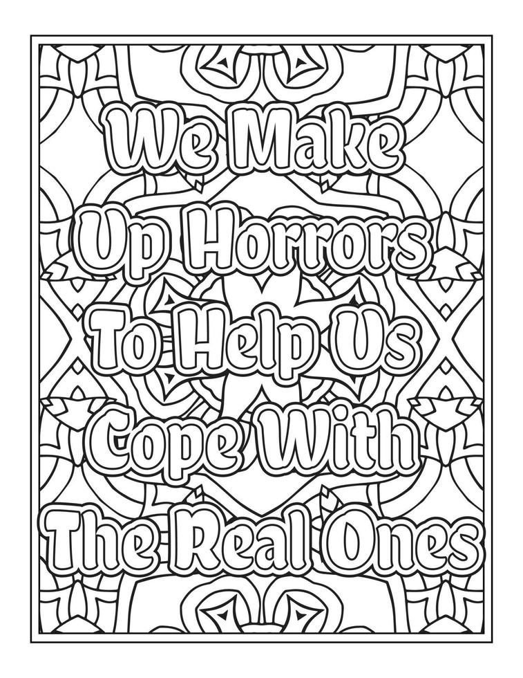 Christmas Quotes Coloring Book Page, inspirational words coloring book pages design. Positive Quotes design vector