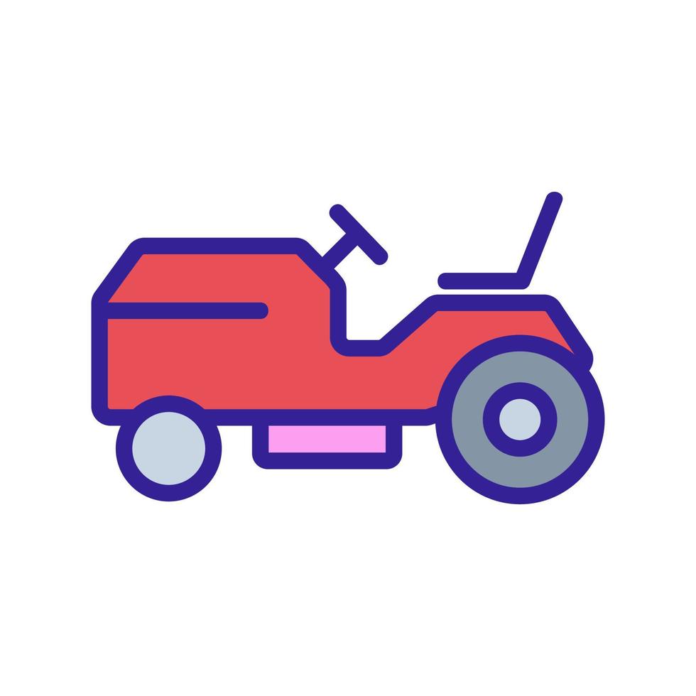 lawn mower machine side view icon vector outline illustration