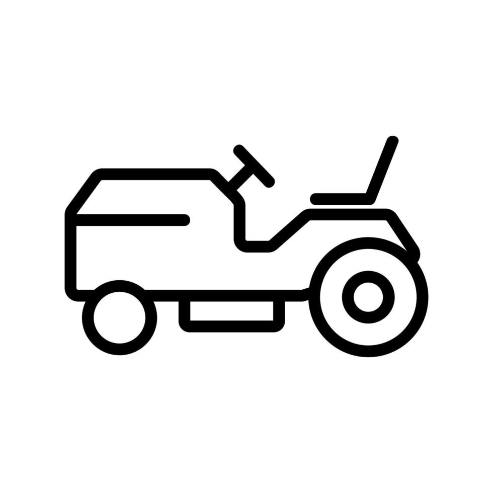 lawn mower machine side view icon vector outline illustration