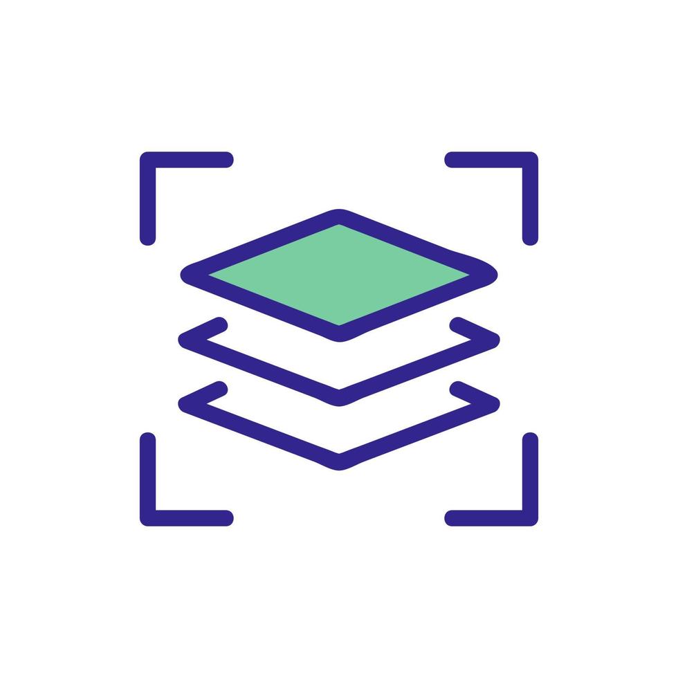 the composition of the three layers icon vector outline illustration