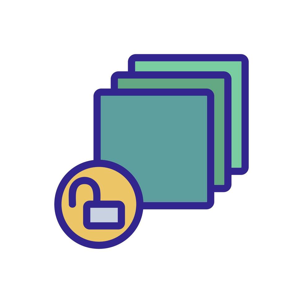 layer lock open icon vector outline illustration
