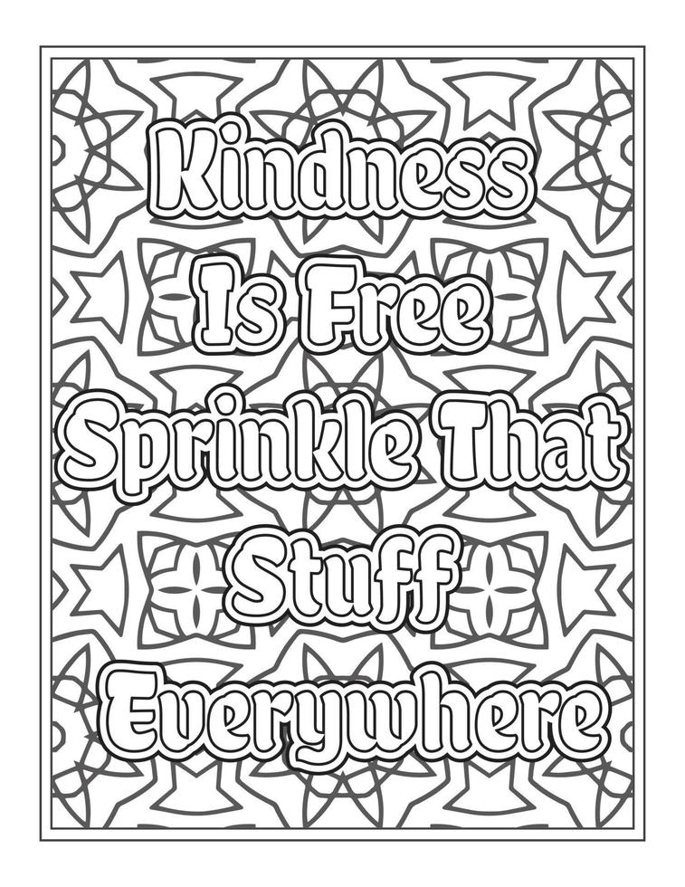 Christmas Quotes Coloring Book Page, inspirational words coloring book pages design. Positive Quotes design vector