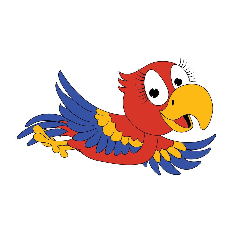 cute parrot bird cartoon graphic vector