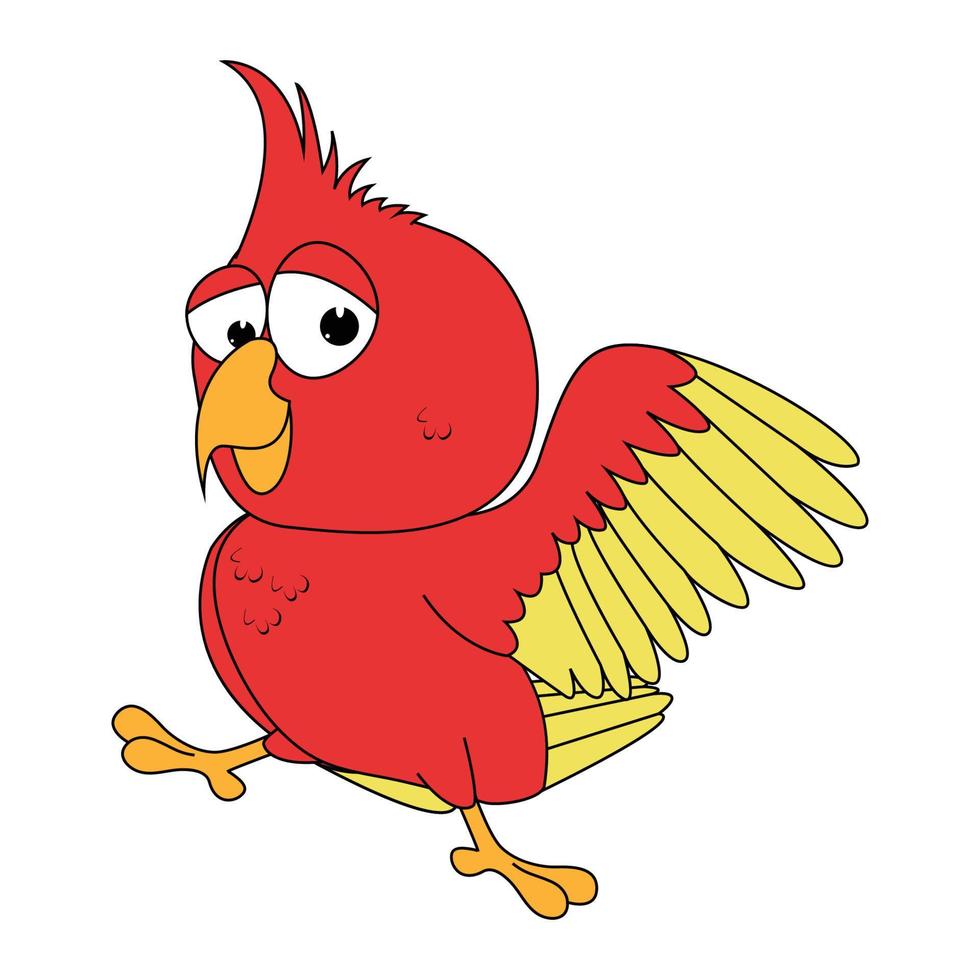 cute parrot bird cartoon graphic vector