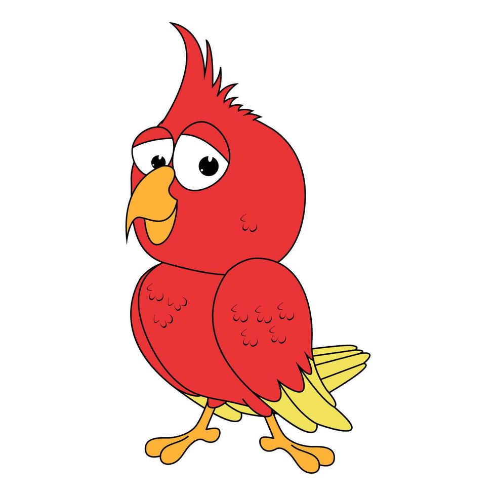 cute parrot bird cartoon graphic vector