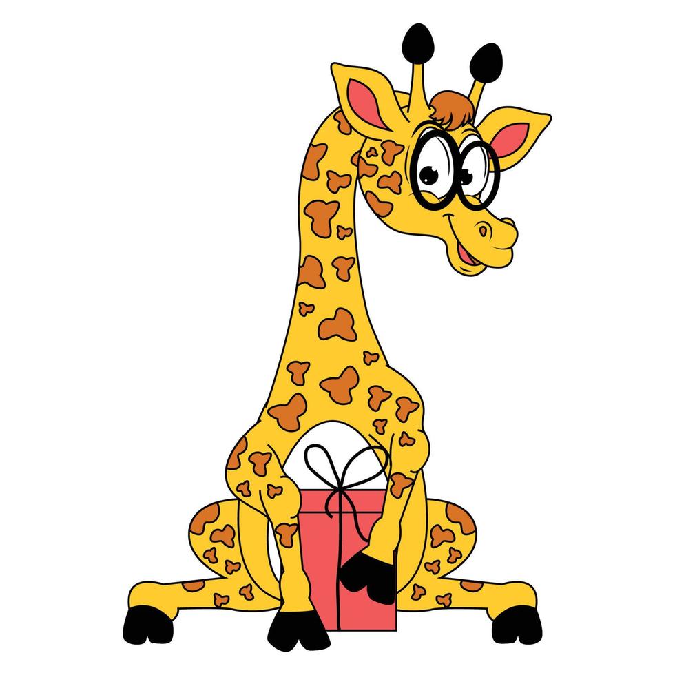 cute giraffe animal cartoon graphic vector