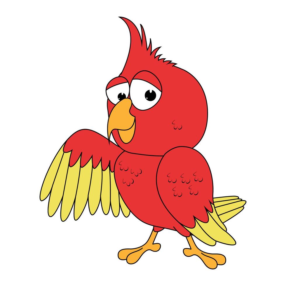 cute parrot bird cartoon graphic vector