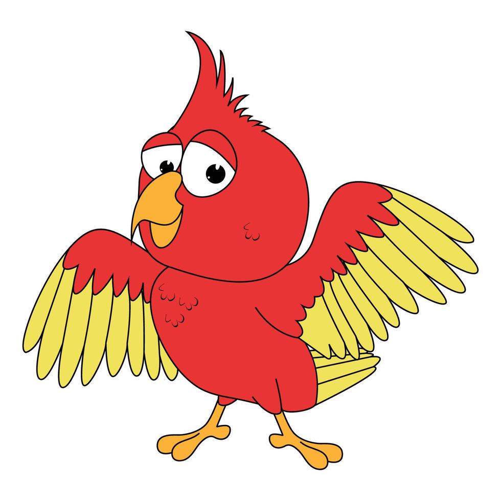 cute parrot bird cartoon graphic vector