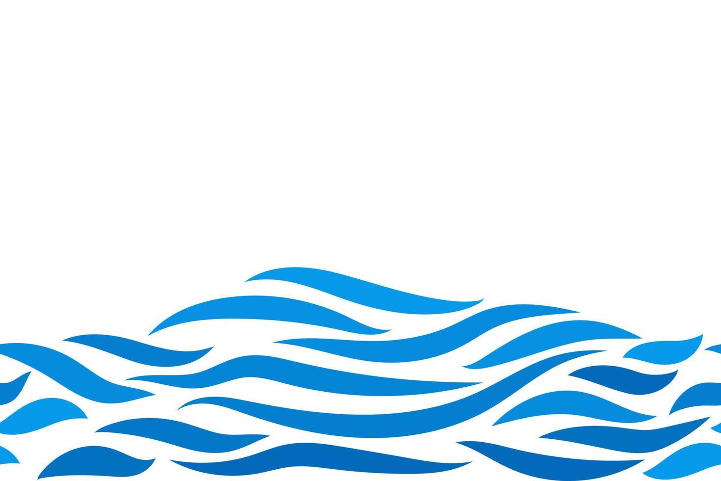 Blue water waves seamless pattern. Vector illustration