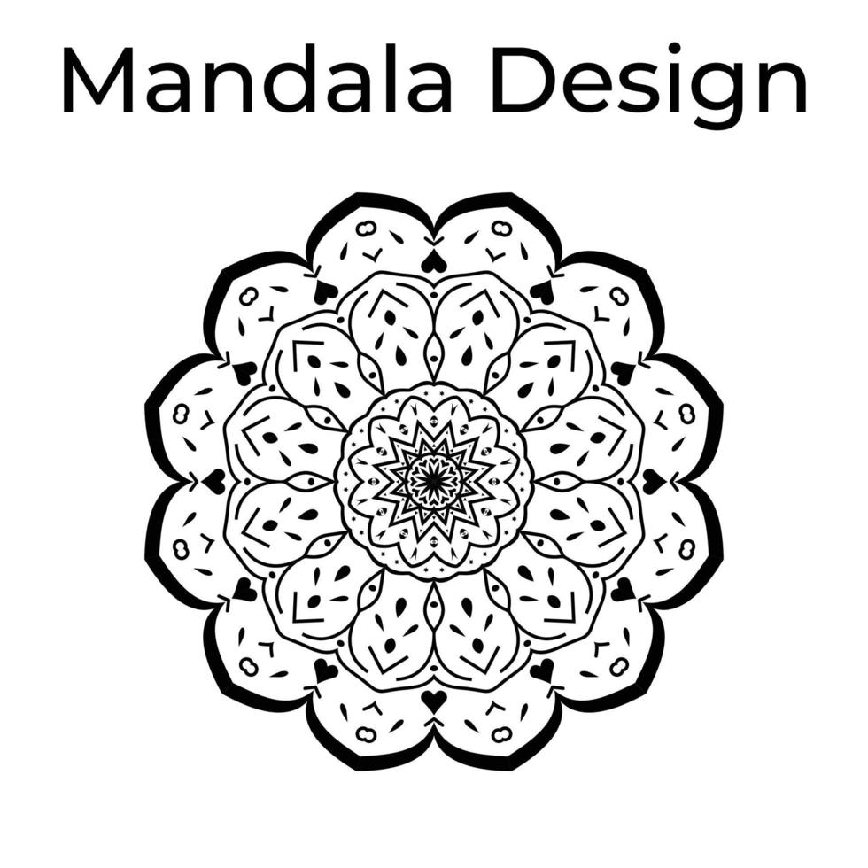 Black and white mandala ornate background for wedding invitation, book cover. Arabesque islamic background vector