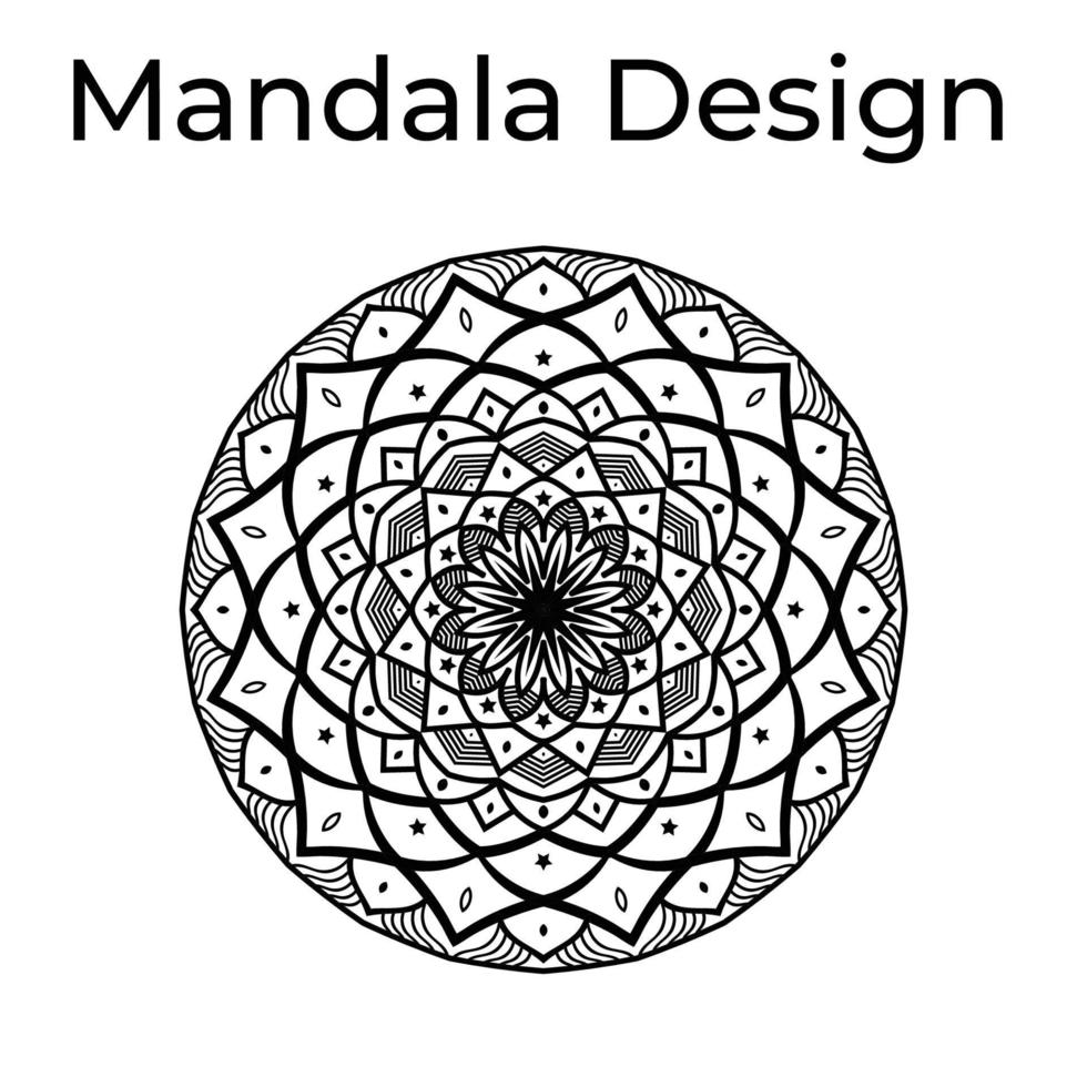 Black and white mandala ornate background for wedding invitation, book cover. Arabesque islamic background vector