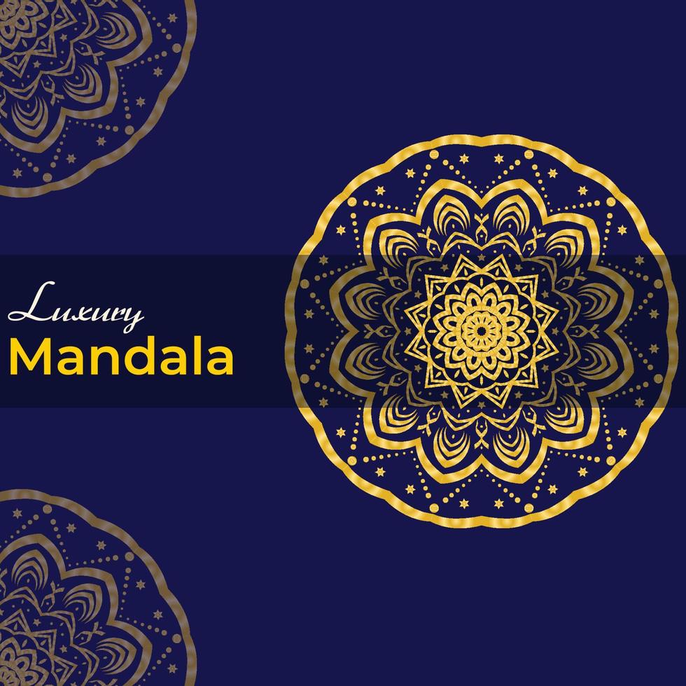 Luxury gold mandala ornate background for wedding invitation, book cover. Arabesque islamic background vector