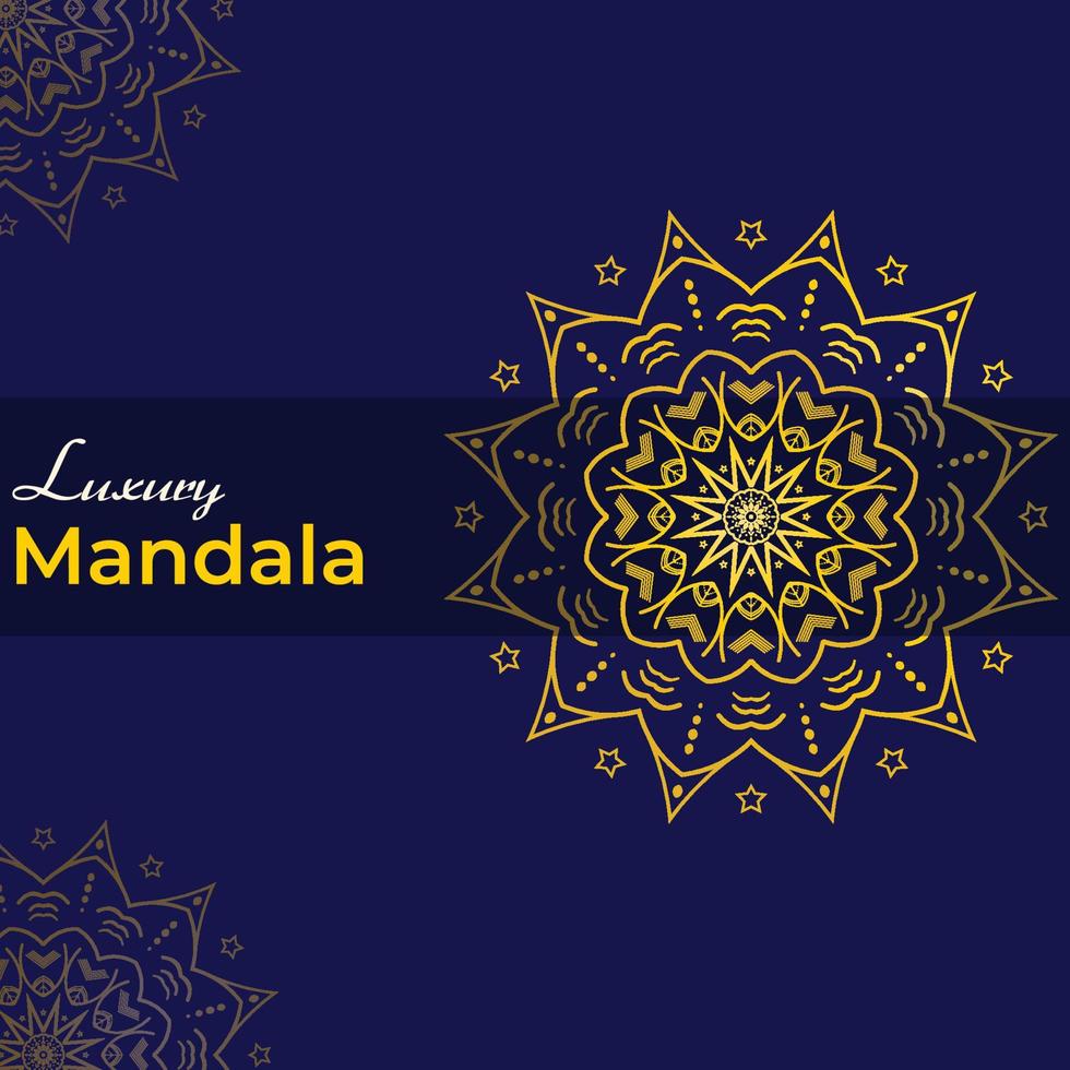 Luxury gold mandala ornate background for wedding invitation, book cover. Arabesque islamic background vector