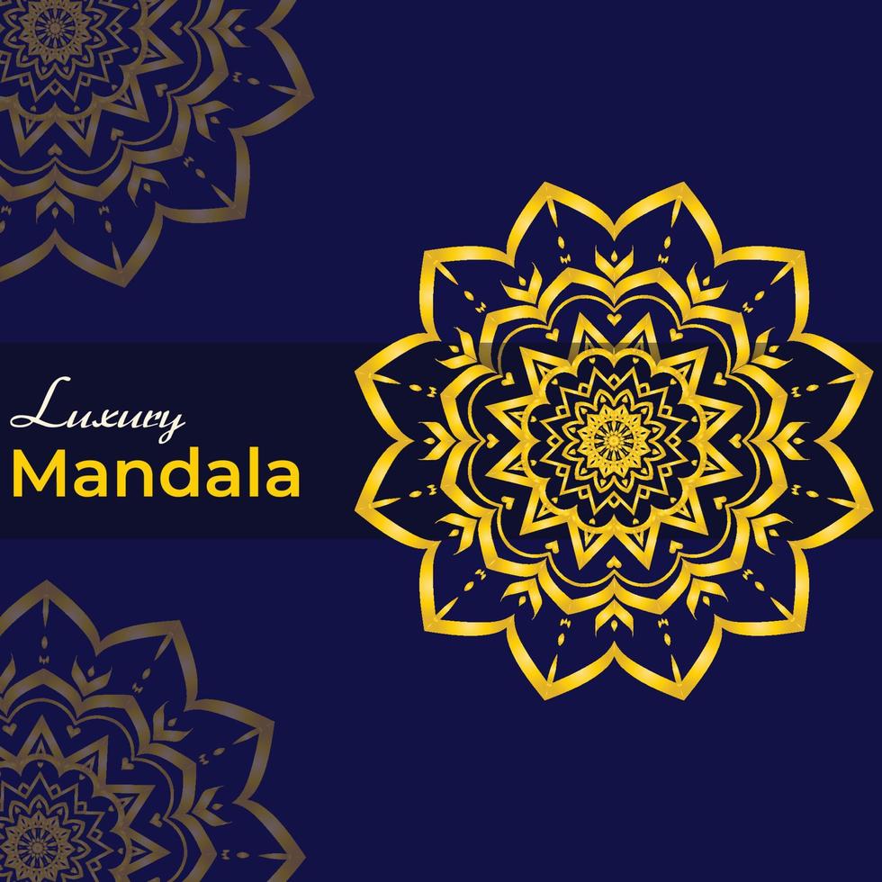 Luxury gold mandala ornate background for wedding invitation, book cover. Arabesque islamic background vector