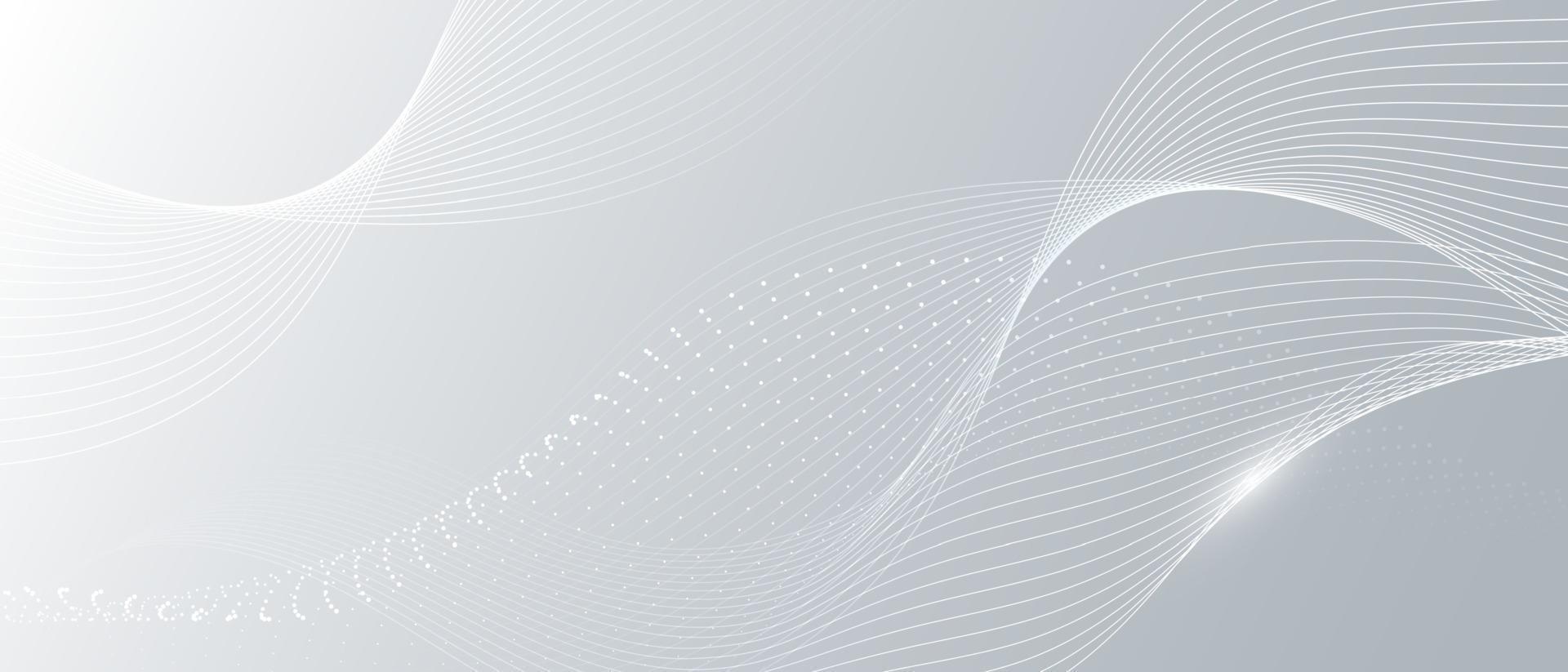 Grey white abstract background with flowing particles vector