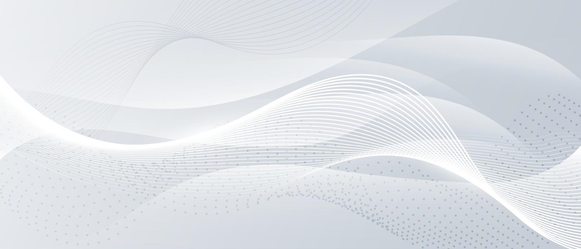 Grey white abstract background with flowing particles vector