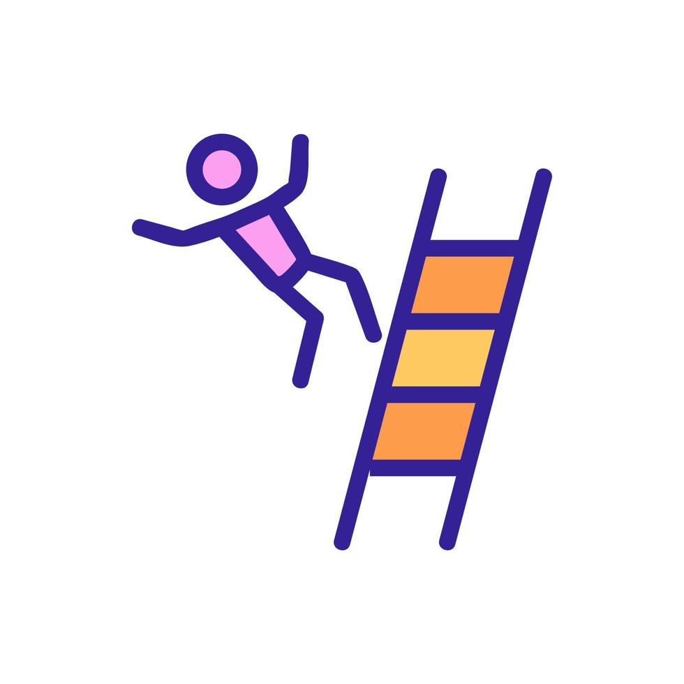 hombre cayendo de las escaleras icono vector ilustración de contorno