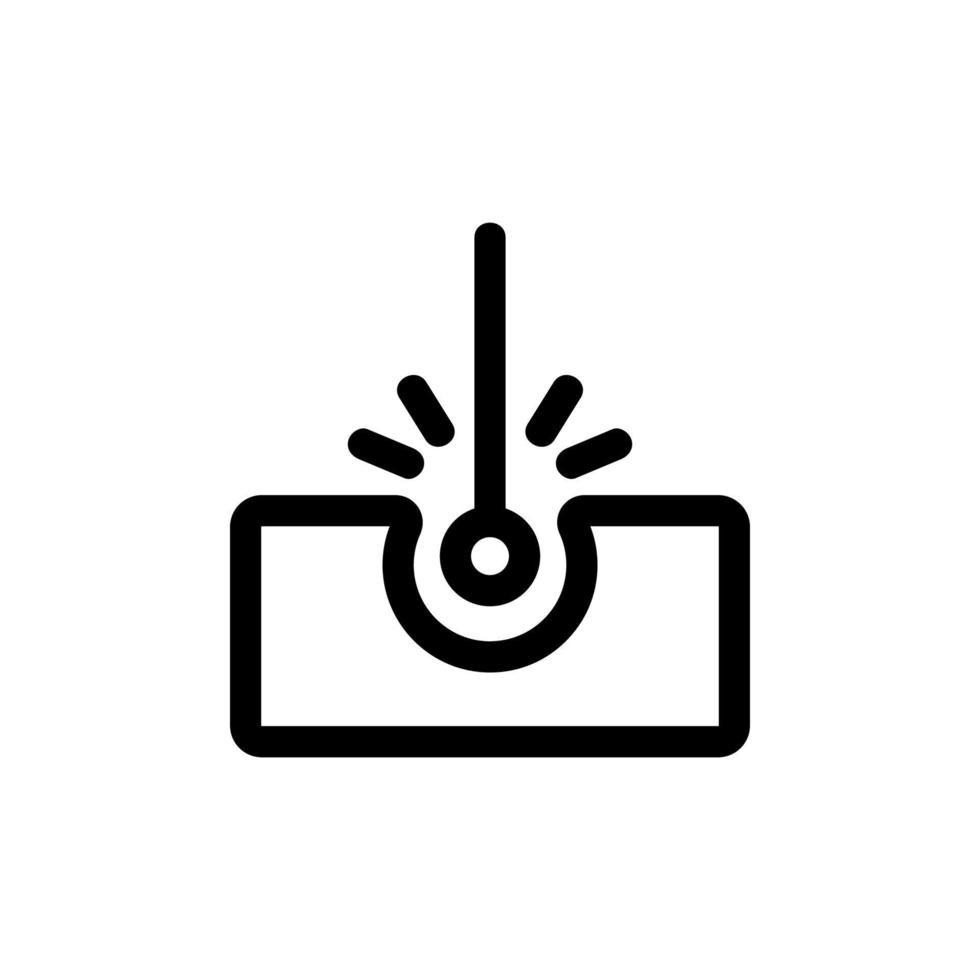 Laser welding cutting icon vector. Isolated contour symbol illustration vector