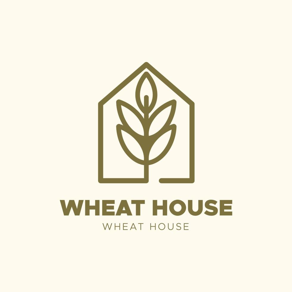 wheat house logo template vector design